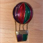Colorful Enamel Hot Air Balloon Brooch/Pin Gold Photo 3