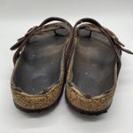 Birkenstock Dark Chocolate Brown Mayari Strappy Leather Cork Sandals Women 38.5 Photo 3