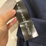 Alfred Sung NWT Draped One Shoulder Satin Maxi Dress Formal Midnight Navy Size 2 Photo 7