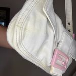 Fendi  White Cream and Pink Vintage Jersey Baguette Bag Authentic Photo 5