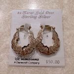 24k Gold Over Sterling Silver Hoop Earrings Photo 0