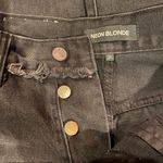 Free People Neon Blonde Black Siren Mom Fit High Rise Distressed Jeans 26 Photo 7