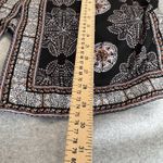 Max Studio Kimono Cardigan Womens Medium Black Pink Boho Polyester Whimsigoth Photo 12