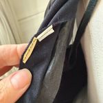 Vintage 70s Black Accordion Pleat Chiffon Bell Sleeve Long Dress Gown L XL Black Photo 8