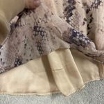 Lavender Brown 100% Silk Purple Snakeskin Print Bell Sleeve Size XS USA Top Photo 3