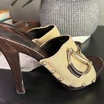 Gucci Sand Tess D. Gomma High Heel Slides Lifford Beige Womens Size 6 Photo 5