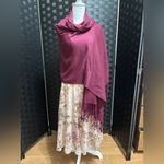 Wine Burgandy Pashmina Shawl Wrap Scarf Wedding Bridesmaid Evening Dress Elegant Red Photo 5