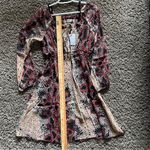 Three Eighty Two Sheer Flowy Snake Skin Print Dress with long sleeves Brown Size M Photo 8