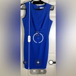 Calvin Klein  Sheath Dress Blue Gold Belt Detail Size 4 Photo 1