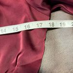 OnTwelfth Burgundy Belted Wide Leg Jumpsuit XL‎ Satin Puff Sleeve Formal Red Photo 13