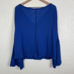 Free People  Blue Dahlia Thermal Waffle Long Sleeve Top Size XS Photo 2