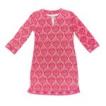 Coolibar Oceanside Tunic Dress 3/4 Sleeve Mini Length Pullover UPF Pink Small S Photo 3