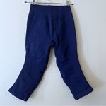 Lululemon In the Flow Crop II Heathered Navy Blue Ruched Seamless Leggings small Photo 1