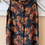 Soft Surroundings  Floral Sleeveless Button Down Shirt‎ Size Petite Small Photo 0
