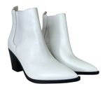 Nine West Wyliis White Leather Chelsea Ankle Boots Boots Size 6M Pointed Toe Photo 2