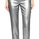 ALC Frank A.L.C. Danny Pewter Metallic Silver Lame Dress Pants Size 4 Photo 0