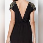 Kendall + Kylie  Black Faux Wrap Beaded Shoulder Dress (S) Photo 2