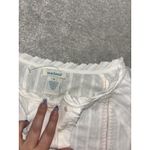 Sundance  Alethia White‎ Swiss Dot Peach Embroidered Detail Ruffle Collar Top S Photo 4