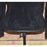 Vintage 80's Evan Davies Black Suede Leather Embroidered Blazer Jacket Size 10 Photo 8