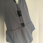 NWOT Ambrielle Swimsuit Black High Cut One Piece Racerback Slits In Front Small Photo 4