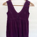 Mudd  Purple Floral Detail Thick Strap Tank Top Photo 0
