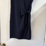 Kit & Ace TIE BRUSHED DRESS Blue Side Knot knotted Bow Active Soft Raw Hem Small Photo 1