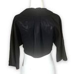 Rozae Nichols Bolero Jacket Cropped Retro Style Shiny Black Exaggerated Collar Size 4P Photo 5