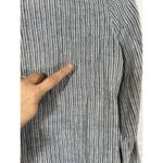 Artisan NY  Button Up Large Blue White Striped Linen Long Sleeve Coastal Photo 11