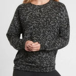 Athleta  Balance Sweatshirt Top Black‎ Animal Print Lynx Long Sleeve Size XS Photo 0