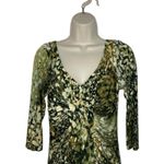 Boston Proper  Sheath Dress Womens Size 10 Green Animal Print V Neck Pullover‎ Photo 1
