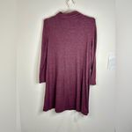 French Grey Women’s Large Burgundy Cowl Neck Button Sweater Dress 36” Length Photo 6