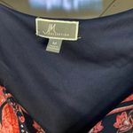 JM Collection  Navy and Pink Patterned Midi Dress Photo 3