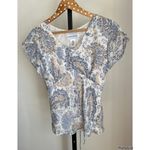 Jaclyn Smith  2 Piece Top Paisley Blue Tan Skirt Set Y2K Photo 1