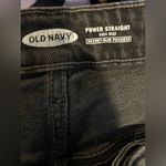 Old Navy  Black Power Straight High Rise Button Fly Jeans Size 14 Photo 3