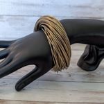 Vintage Bracelet Antique Gold Tone/Brass Tone Interlocking Statement Photo 0