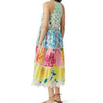 Farm Rio  Floral Patchwork Midi Dress- Rare Pattern- Size Medium- Never Worn Photo 6