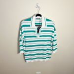 NWT Olsen Women's Cora Relaxed Polo Top Size Small Green 100% Cotton Photo 4