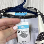 J. McLaughlin Womens Haarlem Dress XS Kurti Square Cream Catalina Long Sleeve Tie Photo 3