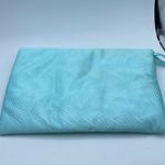 Vintage padded intimates bag. Satin with rose decor. Blue Photo 2