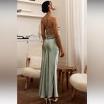 Selfie Leslie Elegant One-Shoulder Ruffle Dress in Sage Green Photo 1