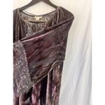 Style & Co Velvet Burnout Top 1X Crushed Lace Flare Sleeve Fairy Grunge Whimsy Purple Photo 1