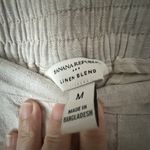 Banana Republic  Factory Linen Blend Wide Leg Cropped Pull-On Pants in Flax Sz M Photo 4