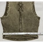 Zenana Outfitters Exposed Seam V-Neck Wide Strap Crop Tank Top Gray Acid Wash Woman Size S Photo 6