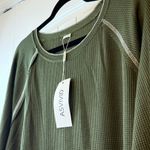 ASVIVID Women Olive Green Waffle Knit Long Sleeve Raglan Top Casual Comfort 2X # Size XXL Photo 4
