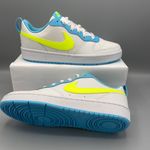 Nike Court Borough Low 2 GS /5Y 'White Baltic Blue Volt' Women's Size 6.5 Photo 10