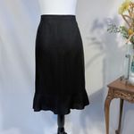 Bloomingdale’s Linen Blend Black Ruffle Hem Skirt Knee Length Sz 10💛 Photo 3