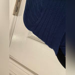 525 America 525 Size XS Blue Button Down Wide Rib Knit Duster Cardigan Dress Soft Stretch Photo 2