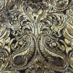 Alice + Olivia NWT Rachelle in Gold Black Beaded Brocade Midi Gown Skirt 0 $1198 Photo 5