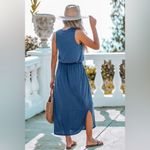Cupshe Blue Round Neck Sleeveless Jersey Maxi Dress Photo 1