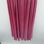 Bronx and Banco Sonny Strapless Cut Out High Slit Maxi Dress Gown in Metallic Rose Photo 4